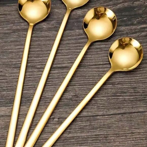 Gold Coffee Spoon - (Set of 8) - Picture 2 of 3